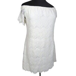 City Chic White Lace Off The Shoulder Mini Dress Plus Size 18